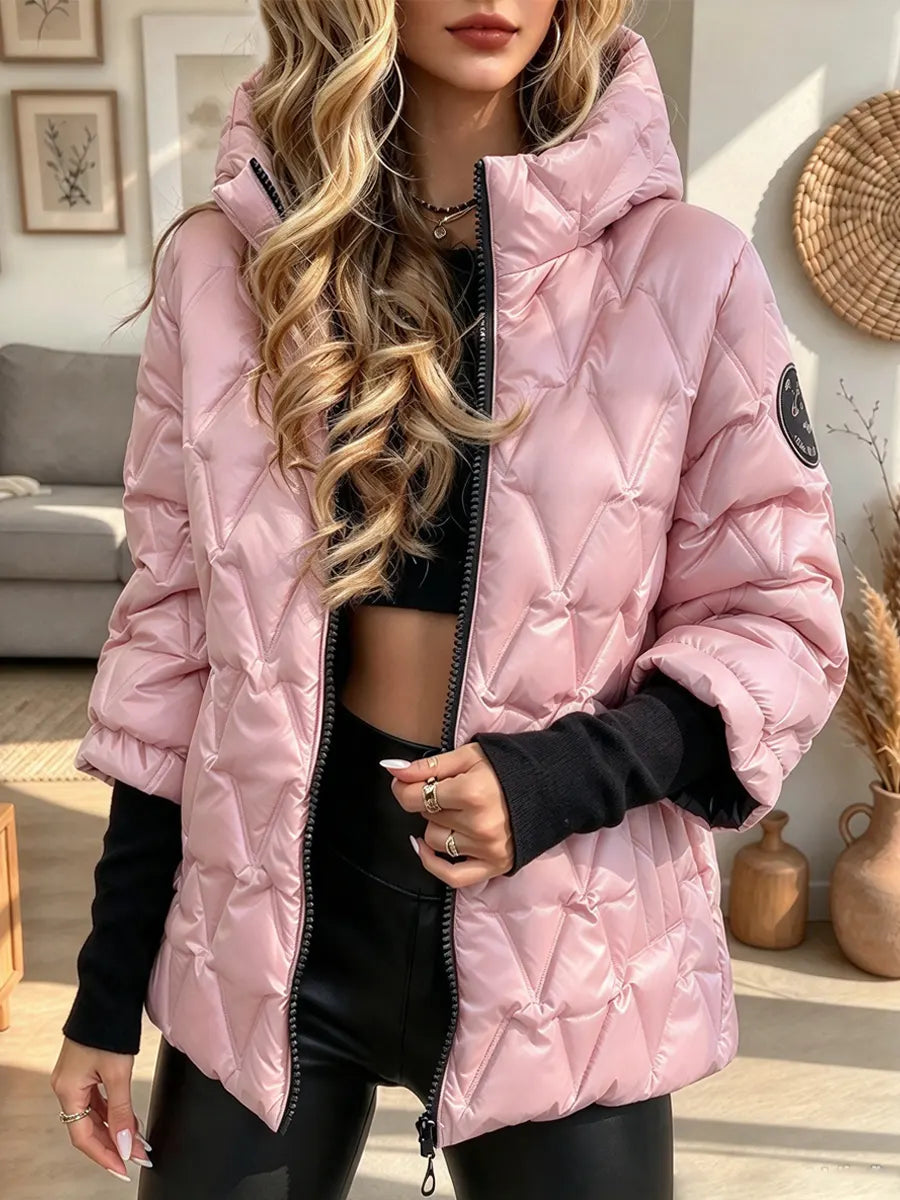 Retro Warm Hooded Art Casual Loose Stylish Long Sleeve Padded Jacket