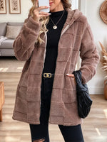 Retro Chic Hooded Fleece Art Casual Stylish Long Sleeve Cardigan Coat