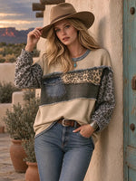 Women's Color Block Patchwork Sweatshirt