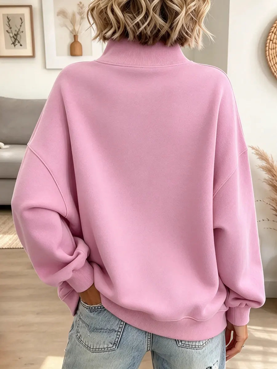 Retro Chic Turtleneck Art Casual Stylish Long Sleeve Sweatshirt