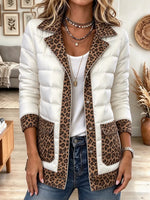 Women's Leopard Print Quilted Puffer Jacket