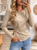 Retro Classic Round Collar Art Casual Stylish Long Sleeve Shirt