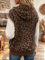 Women’s Leopard Print Long Sleeve Hooded Jacket
