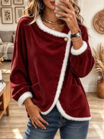 Women's Corduroy Faux Fur Trim Jacket
