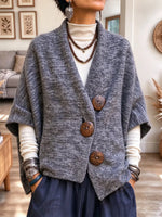 Retro Cozy V Collar Knitted Art Casual Stylish Long Sleeve Cardigan Coat
