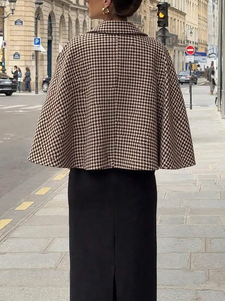 Retro Plaid Pattern Classic Art Casual Lapel Stylish Long Sleeve Coat