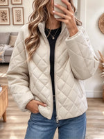 Retro Cozy Art Zip Casual Stylish Long Sleeve Padded Jacket