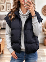 Retro Chic Lightweight Art Casual Stylish Sleeveless Vest Padded Jacket