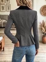 Women's Velvet Lapel Tailored Blazer