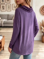 Vintage Elegant Shiny Mock-neck Shirt