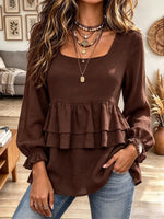 Women's Ruffled Casual Long-sleeve Shirt