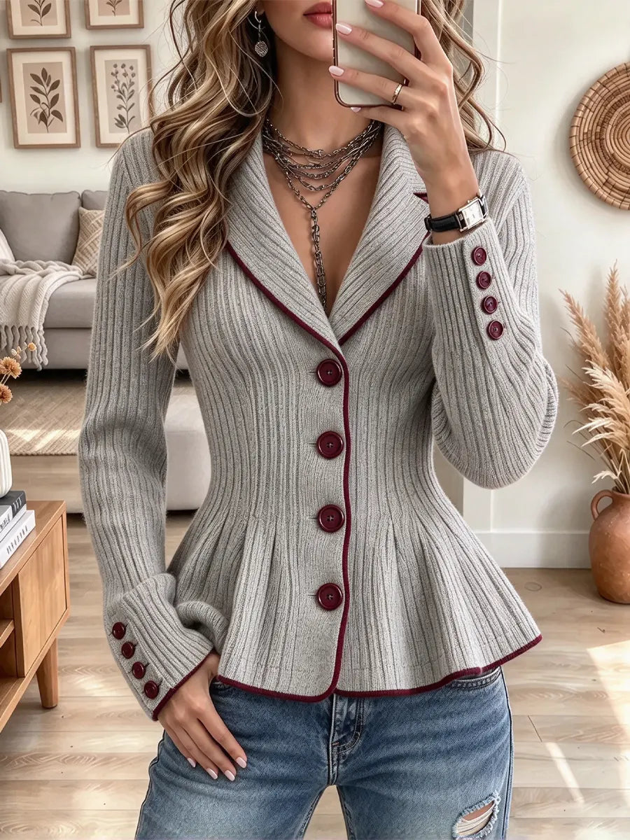 Retro Cozy Lapel Art Casual Stylish Knit Long Sleeve Sweater Coat