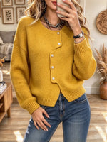 Women's Irregular Button Knit Cardigan