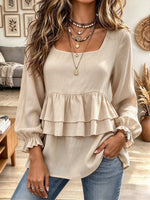 Women's Ruffled Casual Long-sleeve Shirt