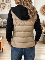 Women's Hooded Panel Puffer Jacket
