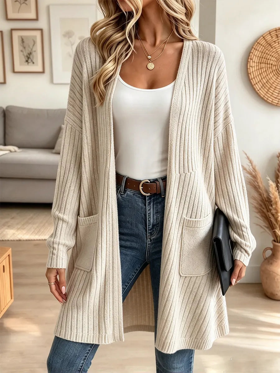 Cozy Solid Color Art Casual Stylish Long Sleeve Knit Cardigan Coat
