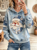 Women's Santa Print Hoodie