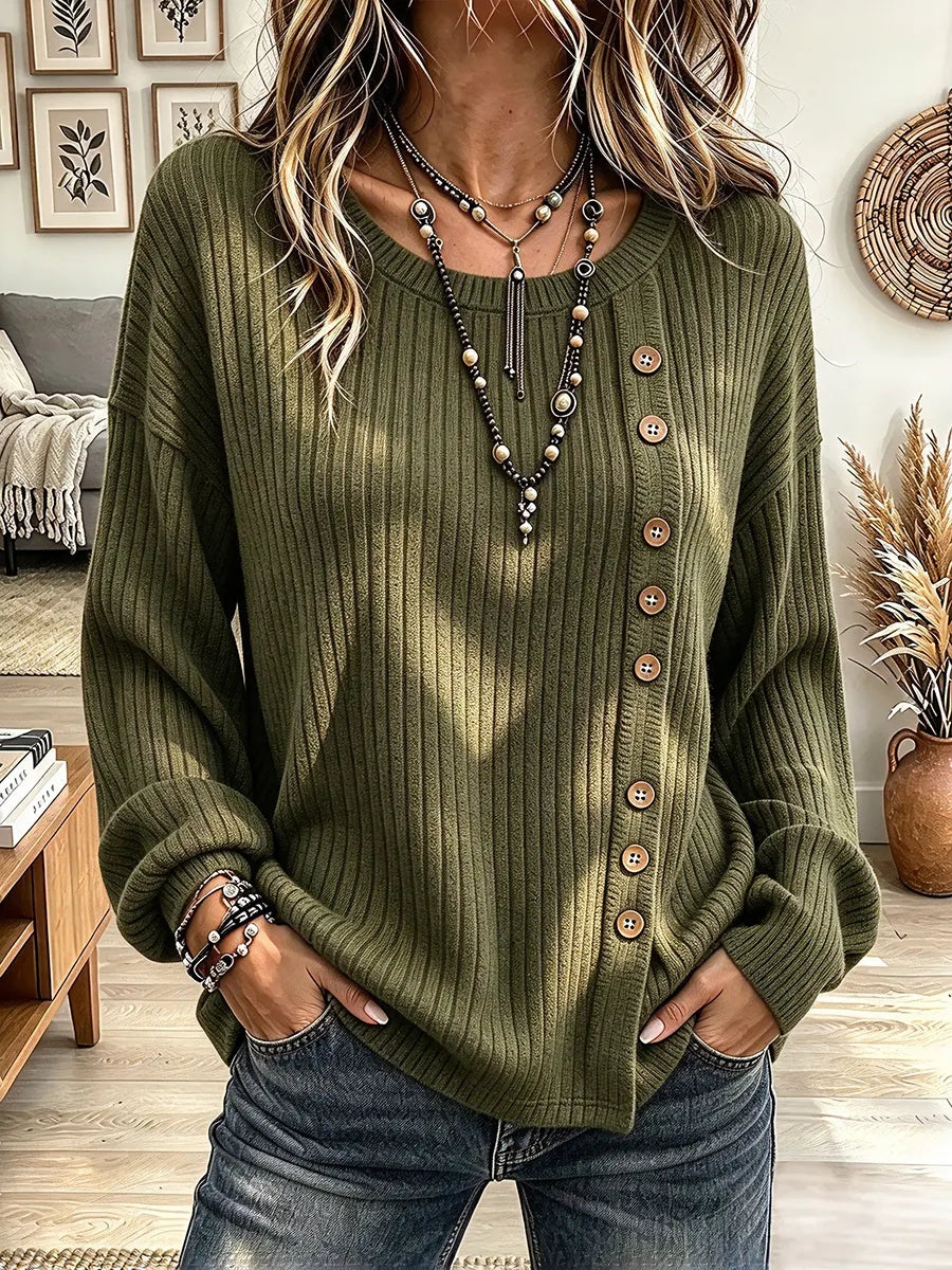 Vintage Elegant Knitted Button Shirt
