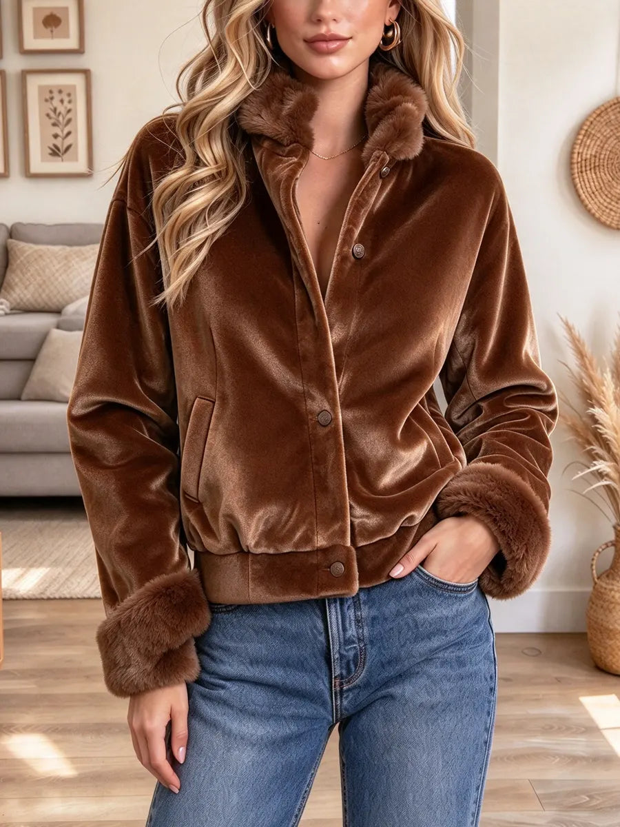 Retro Cozy Fur Art Casual Stylish Comfortable Long Sleeve Coat