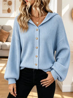 Retro Hooded Knit Art Casual Stylish Long Sleeve Cardigan Sweater