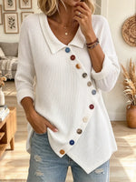 Women's Collared Ribbed Knit Tunic Top