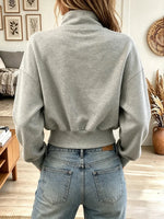 Women's Asymmetric Diagonal Zip High Neck Sweatshirt