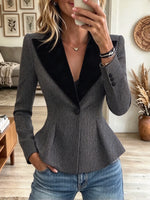 Women's Velvet Lapel Tailored Blazer