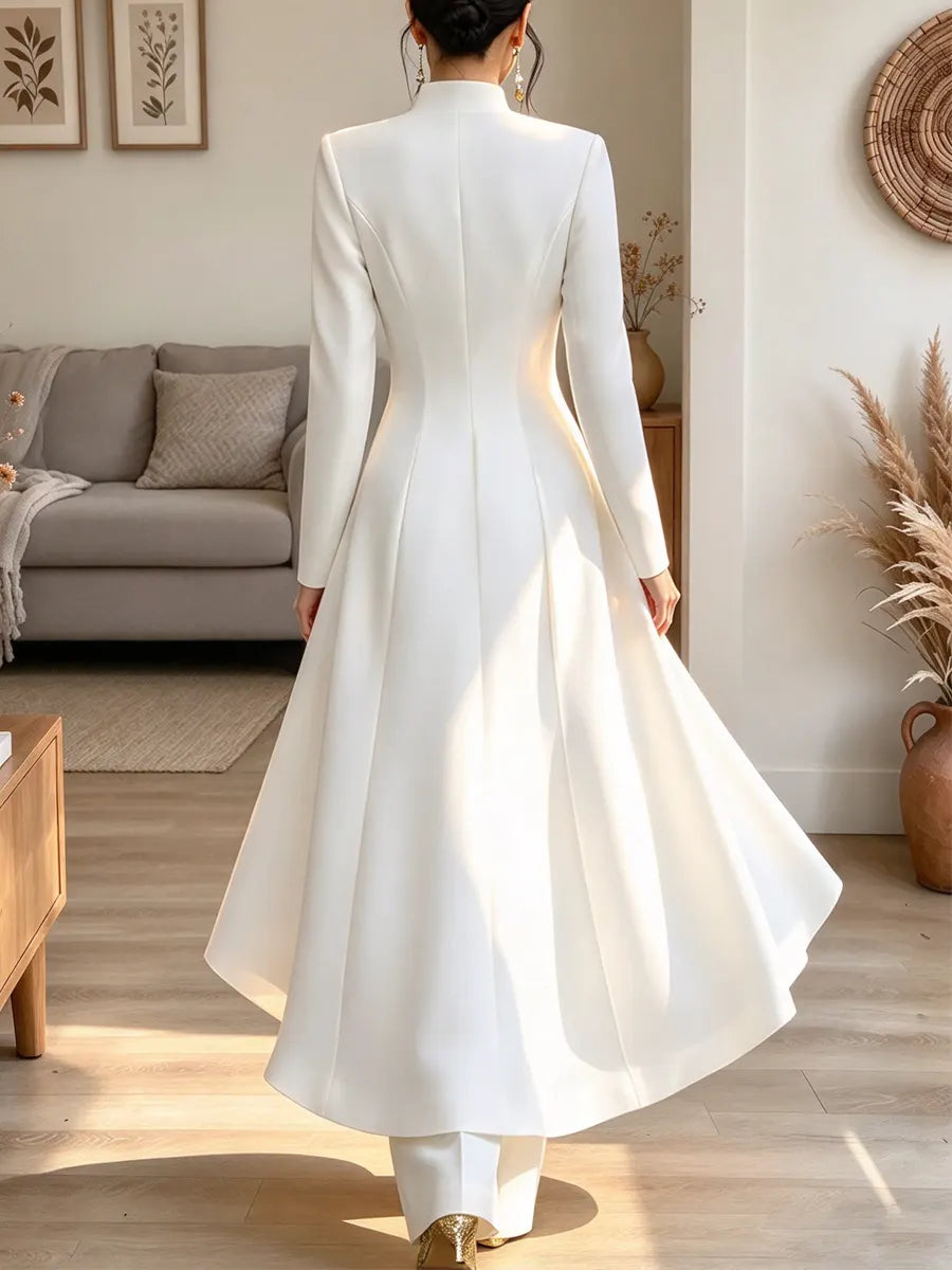 Vintage Chic Suit Art Casual Stylish Long Sleeve Coat And Pants Two-piece Suit
