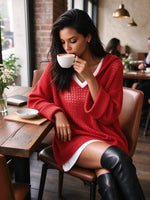 Vintage Sun-protective Knit Hoodie Sweater