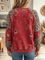 Women's Leopard Santa Print Sweatshirt