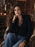 Women's Vintage Paisley Floral Velvet Button Down Shirt