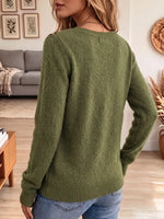 Vintage Elegant Cut-out Knit Patchwork Leopard-print Bow Sweater