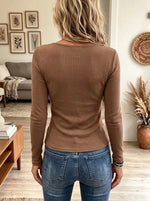 Women's Square Neck Draped Cowl Long-Sleeve Top