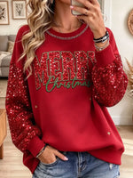 Women's Merry Christmas Balloon Sleeve Sweatshirt