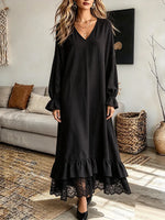 Vintage Elegant Patchwork Lace Dress
