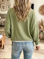 Women's Waffle Knit Layered Fake Two-Piece Top