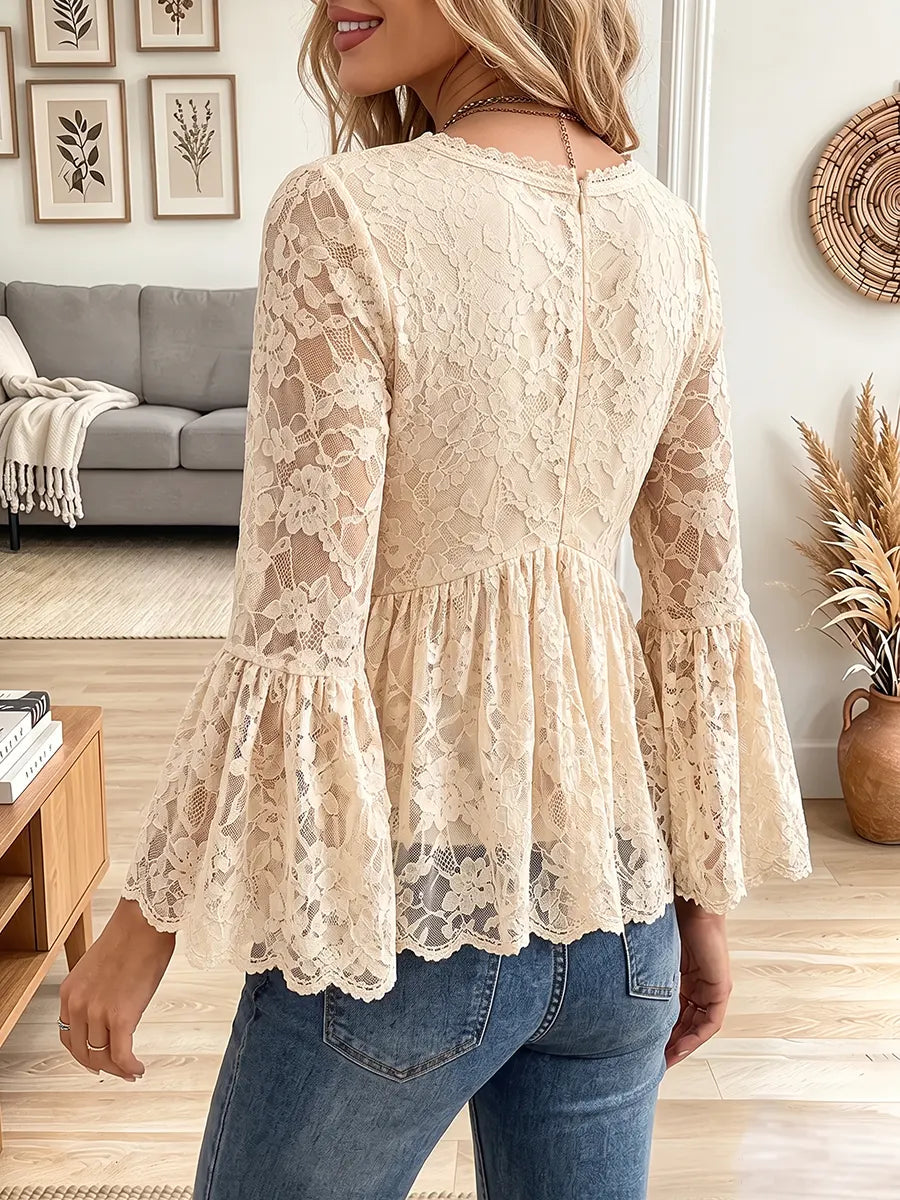 Vintage Elegant Patchwork Lace Shirt