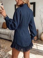 Vintage Elegant Patchwork Lace Trim Dress