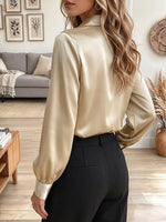 Vintage Elegant Shiny Satin Cross Shirt