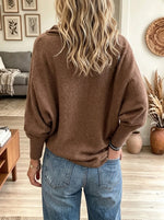 Women's Draped Cowl Neck Slouchy Knit Pullover