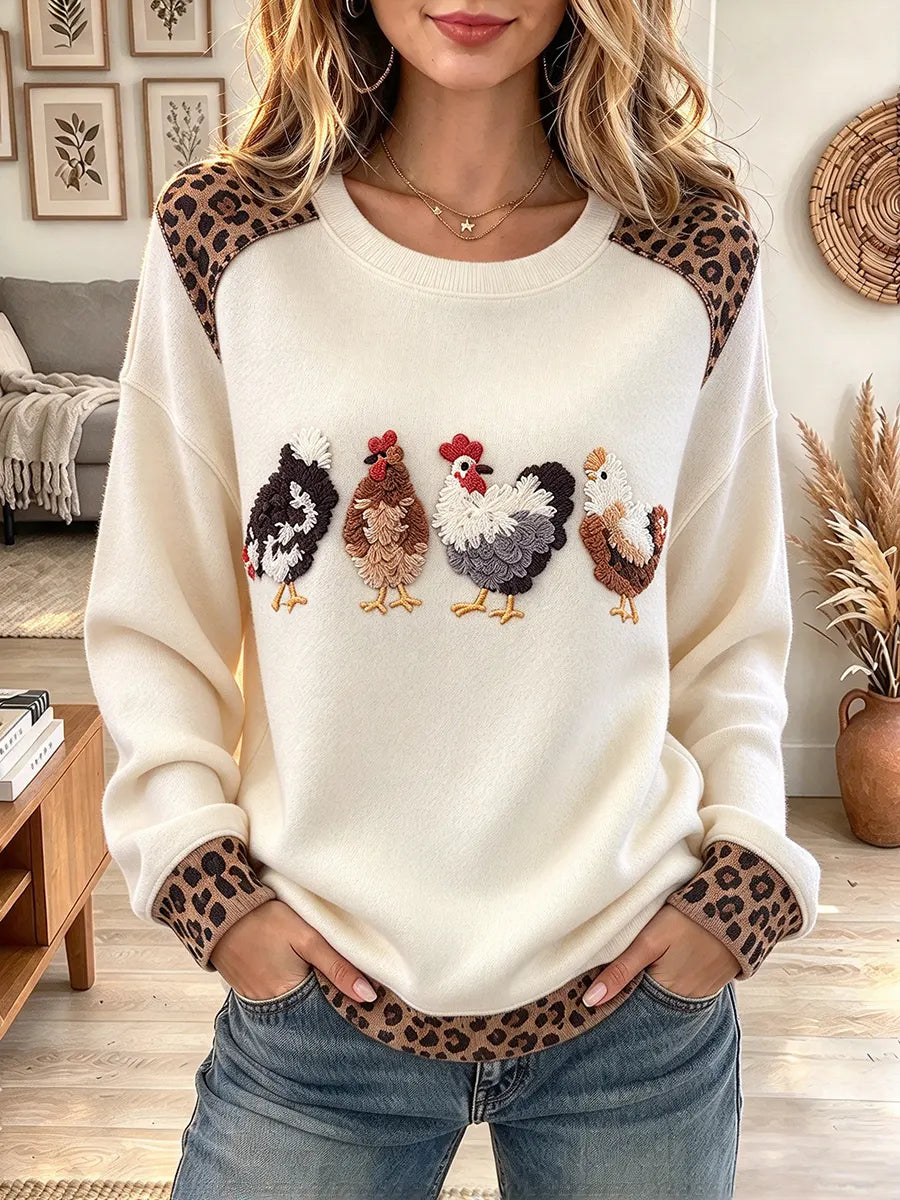 Women's Cute Farm-raised chicken Graphic Sweatshirt